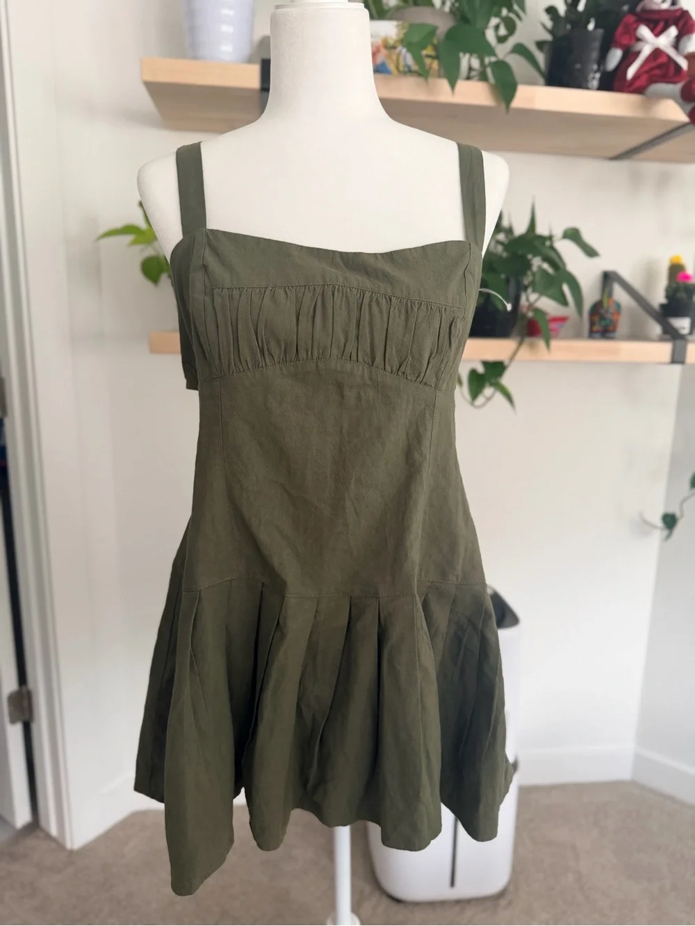 Free People Azasia Mini Dress Crystal Kelp